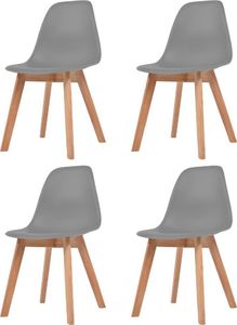 vidaXL Krzesła stołowe, 4 szt., szare, plastik 1