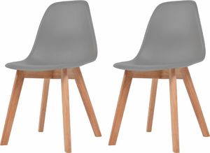 vidaXL Krzesła stołowe, 2 szt., szare, plastik 1