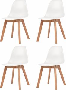 vidaXL Krzesła stołowe, 4 szt., białe, plastik 1