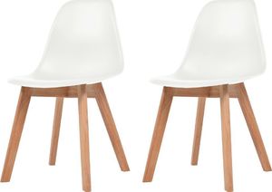 vidaXL Krzesła stołowe, 2 szt., białe, plastik 1
