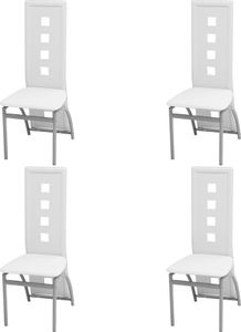 vidaXL Krzesła stołowe, 4 szt., białe, sztuczna skóra 1