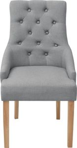 vidaXL Krzesła stołowe, 2 szt., jasnoszare, tkanina 4