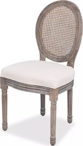 vidaXL Krzesła stołowe, 4 szt., kremowe, tkanina 2