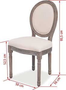 vidaXL Krzesła stołowe, 4 szt., kremowe, tkanina 7