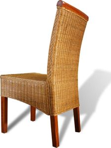 vidaXL Krzesła stołowe, 2 szt., brązowe, rattan 4