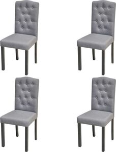 vidaXL Krzesła do jadalni, 4 szt., jasnoszare, tapicerowane tkaniną 1