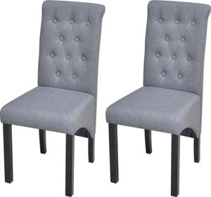 vidaXL Krzesła do jadalni, 2 szt., jasnoszare, tapicerowane tkaniną 1