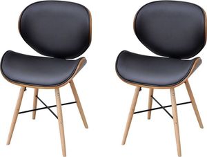 vidaXL Krzesła stołowe, 2 szt., gięte drewno i sztuczna skóra 1