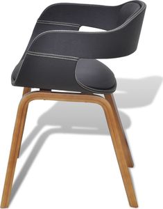 vidaXL Krzesło stołowe, gięte drewno i sztuczna skóra 3