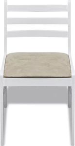 vidaXL Krzesła stołowe, 4 szt., białe, drewno kauczukowe i aksamit 3