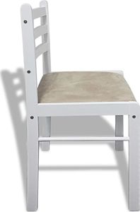 vidaXL Krzesła stołowe, 4 szt., białe, drewno kauczukowe i aksamit 5