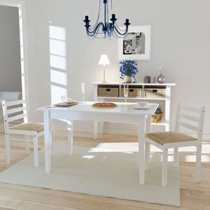 vidaXL Krzesła stołowe, 2 szt., białe, drewno kauczukowe i aksamit (242030) - 242030 1