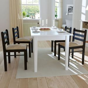 vidaXL Krzesła stołowe, 4 szt., brązowe, drewno kauczukowe i aksamit (242029) - 242029 1