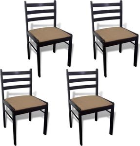 vidaXL Krzesła stołowe, 4 szt., brązowe, drewno kauczukowe i aksamit (242029) - 242029 2