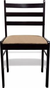 vidaXL Krzesła stołowe, 4 szt., brązowe, drewno kauczukowe i aksamit (242029) - 242029 3