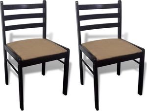 vidaXL Krzesła stołowe, 2 szt., brązowe, drewno kauczukowe i aksamit 2