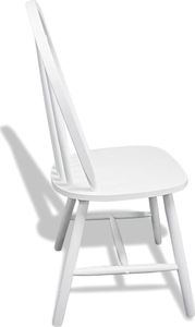 vidaXL Krzesła stołowe, 4 szt., białe, lite drewno 5