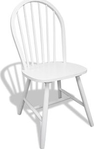 vidaXL Krzesła stołowe, 2 szt., białe, lite drewno (242026) - 242026 4