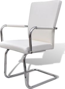 vidaXL Krzesła stołowe, 2 szt., białe, sztuczna skóra 3