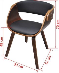 vidaXL Krzesło stołowe, gięte drewno i sztuczna skóra 5