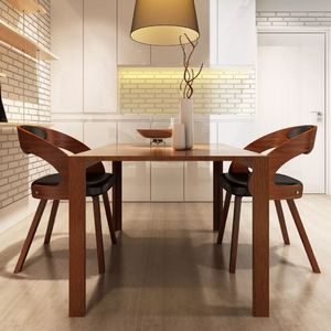 vidaXL Krzesła stołowe, 2 szt., brązowe, sztuczna skóra 1