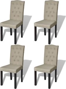 vidaXL Krzesła stołowe, 4 szt., beżowe, tkanina 1