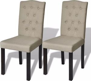 vidaXL Krzesła stołowe, 2 szt., beżowe, tkanina 1