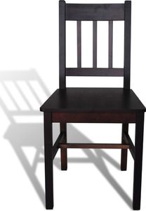 vidaXL Krzesła stołowe, 4 szt., brązowe, drewno sosnowe 3