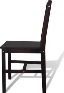 vidaXL Krzesła stołowe, 2 szt., brązowe, drewno sosnowe 2