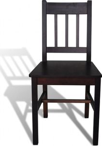 vidaXL Krzesła stołowe, 2 szt., brązowe, drewno sosnowe 3