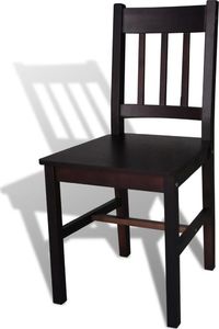 vidaXL Krzesła stołowe, 2 szt., brązowe, drewno sosnowe 4