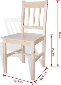 vidaXL Krzesła stołowe, 4 szt., drewno sosnowe 5