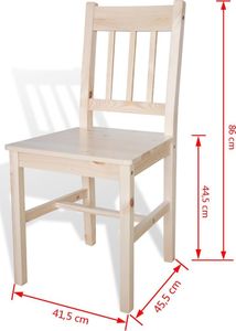 vidaXL Krzesła stołowe, 2 szt., drewno sosnowe 2