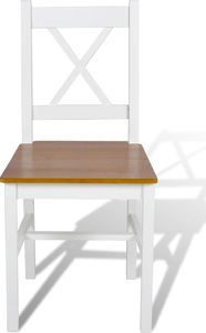vidaXL Krzesła stołowe, 4 szt., białe, drewno sosnowe 2