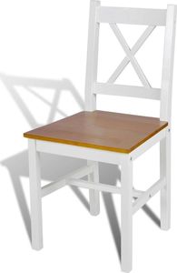 vidaXL Krzesła stołowe, 4 szt., białe, drewno sosnowe 3