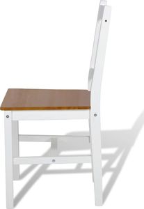 vidaXL Krzesła stołowe, 4 szt., białe, drewno sosnowe 4