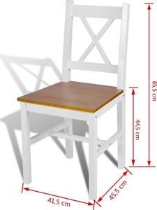 vidaXL Krzesła stołowe, 4 szt., białe, drewno sosnowe 5