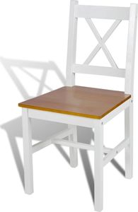 vidaXL Krzesła stołowe, 2 szt., białe, drewno sosnowe 3