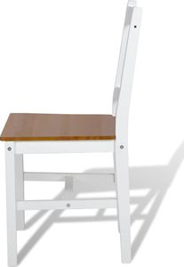 vidaXL Krzesła stołowe, 2 szt., białe, drewno sosnowe 4