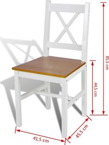 vidaXL Krzesła stołowe, 2 szt., białe, drewno sosnowe 5