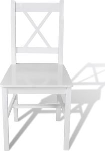 vidaXL Krzesła stołowe, 4 szt., białe, drewno sosnowe 2