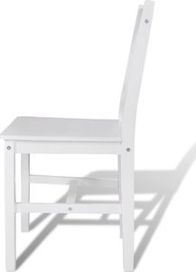 vidaXL Krzesła stołowe, 4 szt., białe, drewno sosnowe 4