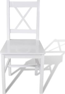 vidaXL Krzesła stołowe, 2 szt., białe, drewno sosnowe 2
