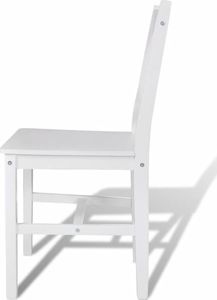 vidaXL Krzesła stołowe, 2 szt., białe, drewno sosnowe 4