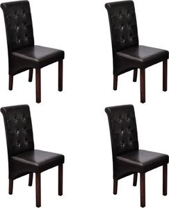 vidaXL Krzesła stołowe, 4 szt., brązowe, sztuczna skóra 1