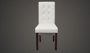 vidaXL Krzesła stołowe, 6 szt., białe, sztuczna skóra 6