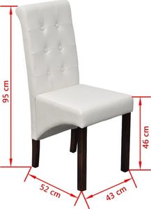 vidaXL Krzesła stołowe, 6 szt., białe, sztuczna skóra 7