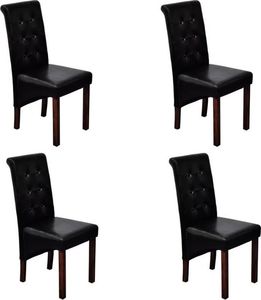 vidaXL Krzesła stołowe, 4 szt., czarne, sztuczna skóra 1