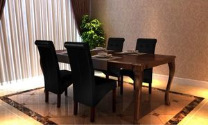 vidaXL Krzesła stołowe, 4 szt., czarne, sztuczna skóra 2