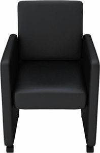 vidaXL Krzesła stołowe, 4 szt., czarne, sztuczna skóra 3